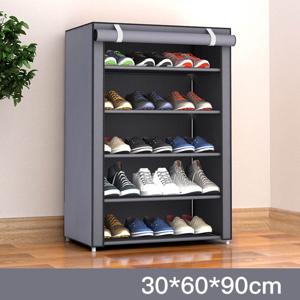 6 Layers Shoe Rack Non-woven Fabric Shoe Holder Portable Living Room Entrance Hallway Shoe Storage Organizer 30 X 60 X 90 cm
