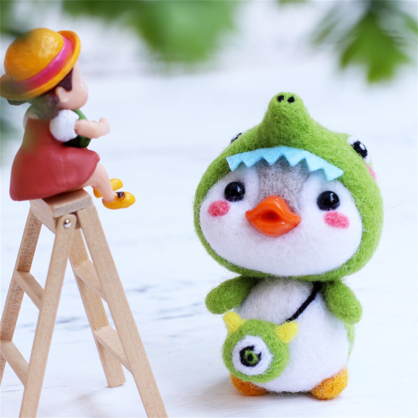 Leuke Pinguïn Patroon Handgemaakte Diy Poke Wol Vilt Materiaal Productie Pakket Kinderen Gevulde Pop Voor Kinderen Kinderen Pluchen Speelgoed: D