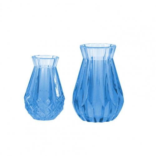 2Pcs 1/12 Dollhouse Mini Meubilair Vaas Model Speelgoed Miniatuur Landschap Home Decor Ornament Speelgoed: Lake Blue