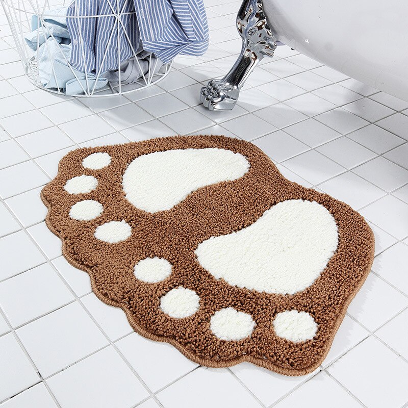 Microfiber Mini Matten Voet Print Badmatten Antislip Badkamer Tapijt Mat Wc Badmat Bad Pad Tapijten Badkamer levert Tapijten