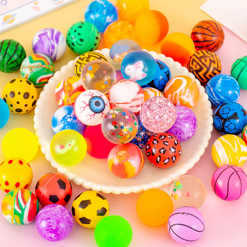 Rubber Bouncing Balls Kids Toys For Vending Machines Balle Rebondissante 32MM Pelotas Saltarinas Niños Juguetes Divertidos