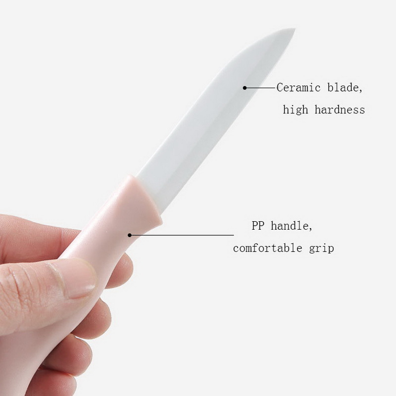 1pc mini keramiske knive farverige 3 tommers håndtag keramiske skære køkkenknive tilbehør husholdnings frugtskærekniv