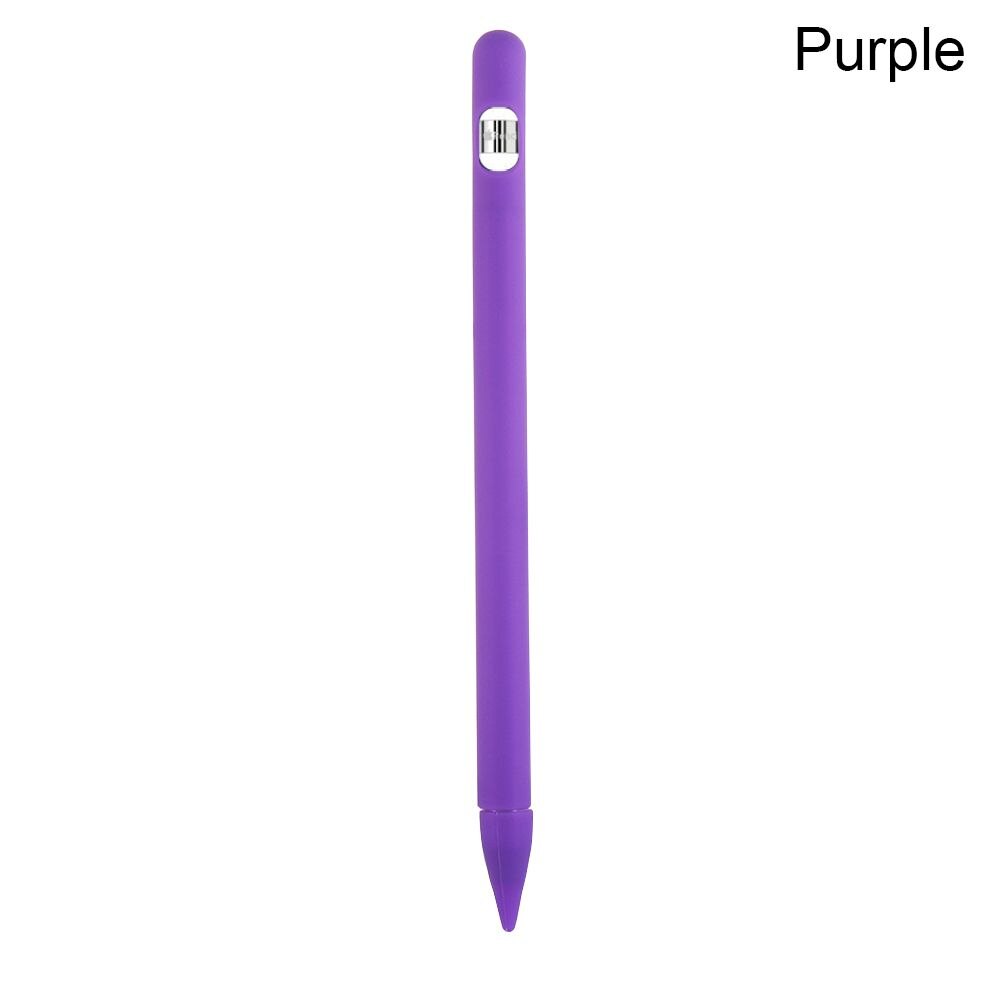Colorful Soft Silicone Case Compatible For Apple Pencil Case Compatible For iPad Tablet Touch Pen Stylus Protective Sleeve Cover: purple-
