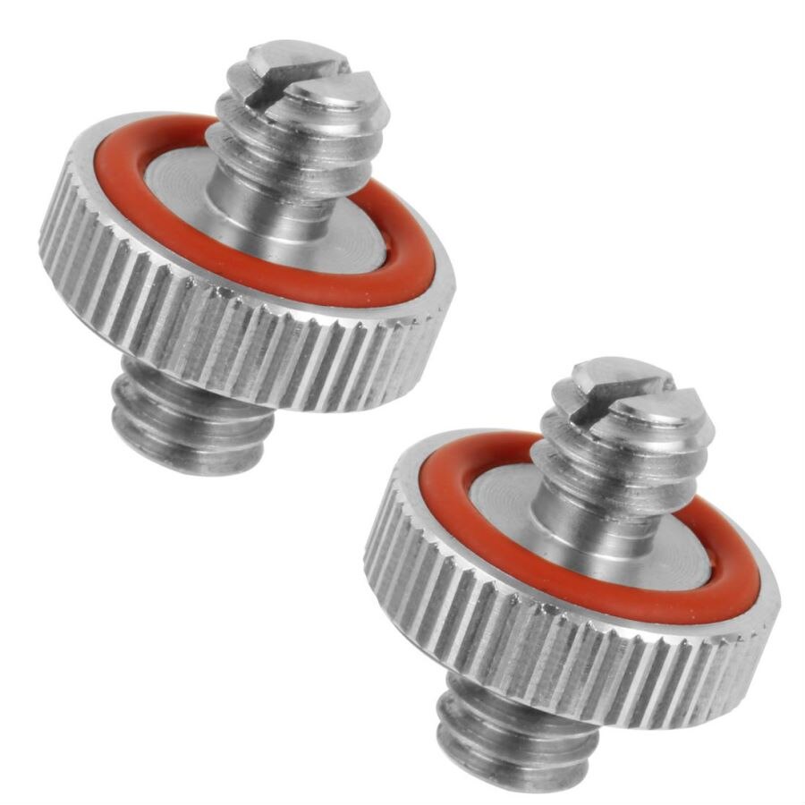Stainless Steel Camera Screw Adapter Convert Dual Head Converter 1/4"-20 to 1/4 or 3/8" for Tripod Camera Cage Rig Screw Pack: 2pcs D
