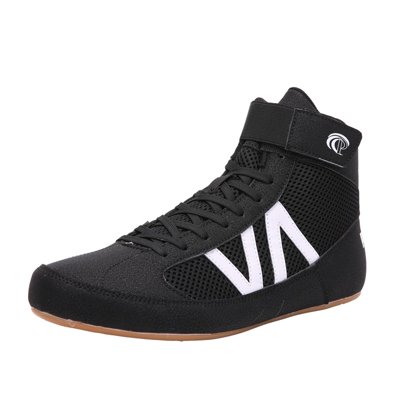 Breathable Wrestling Shoes Men Women Boxing Sneakes Size 36-46 Ladies Flighting Shoes Boxing Footwears: Hei / 4