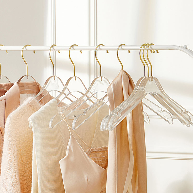 10 Stück, Kristall-Acryl-KleiderbüGel, Kleider-Organizer, Schrank- und Hosenaufhänger, transparente rutschfeste Garderobe, Kleiderschrank, Anzug, Hemden, Aufbewahrung