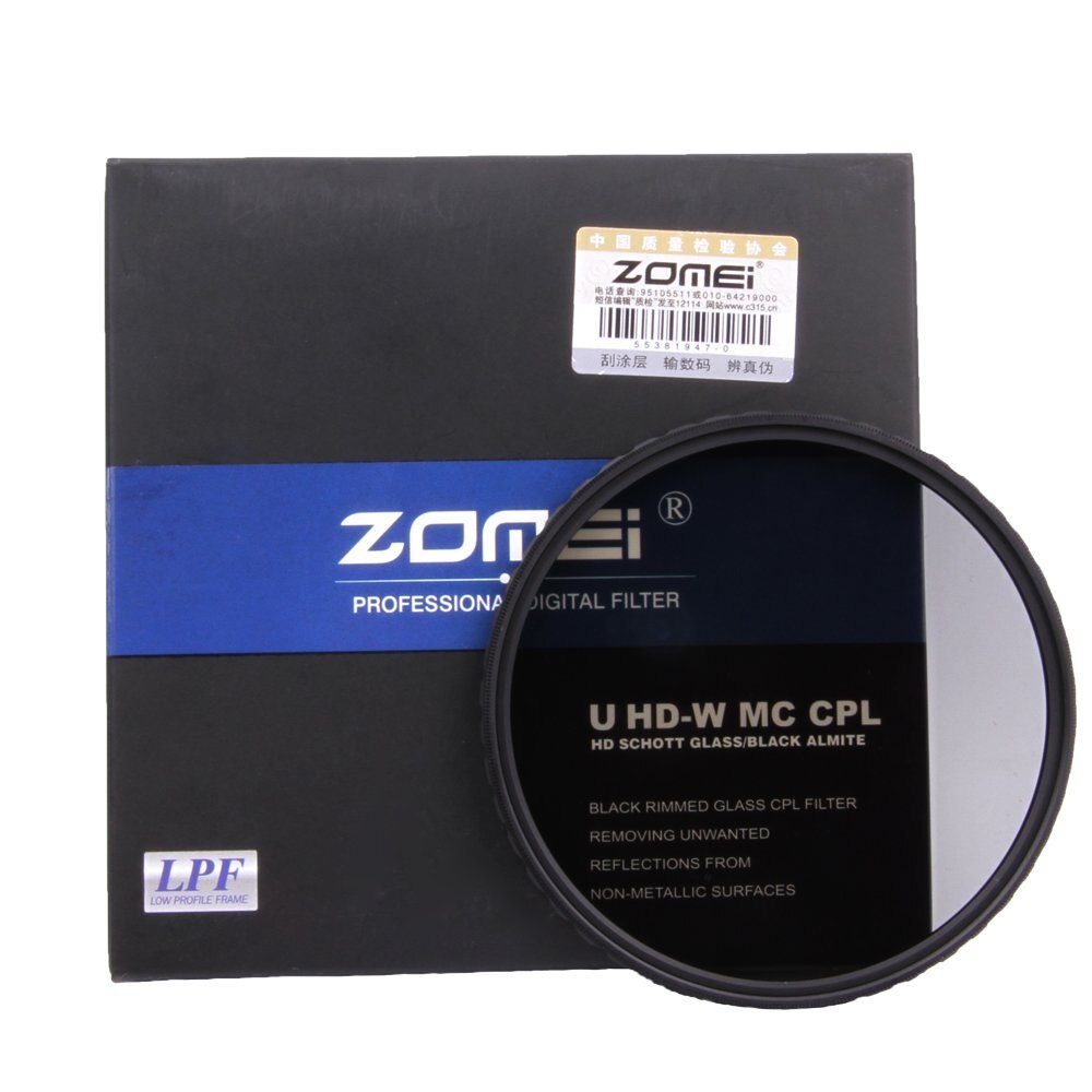 Zomei Hd Optische Glas Cpl Filter Slanke Multi-Coated Circulaire Polarisator Polarisatie Lens Filter 40.5/49/52 /55/58/62/67/72/77/82 Mm