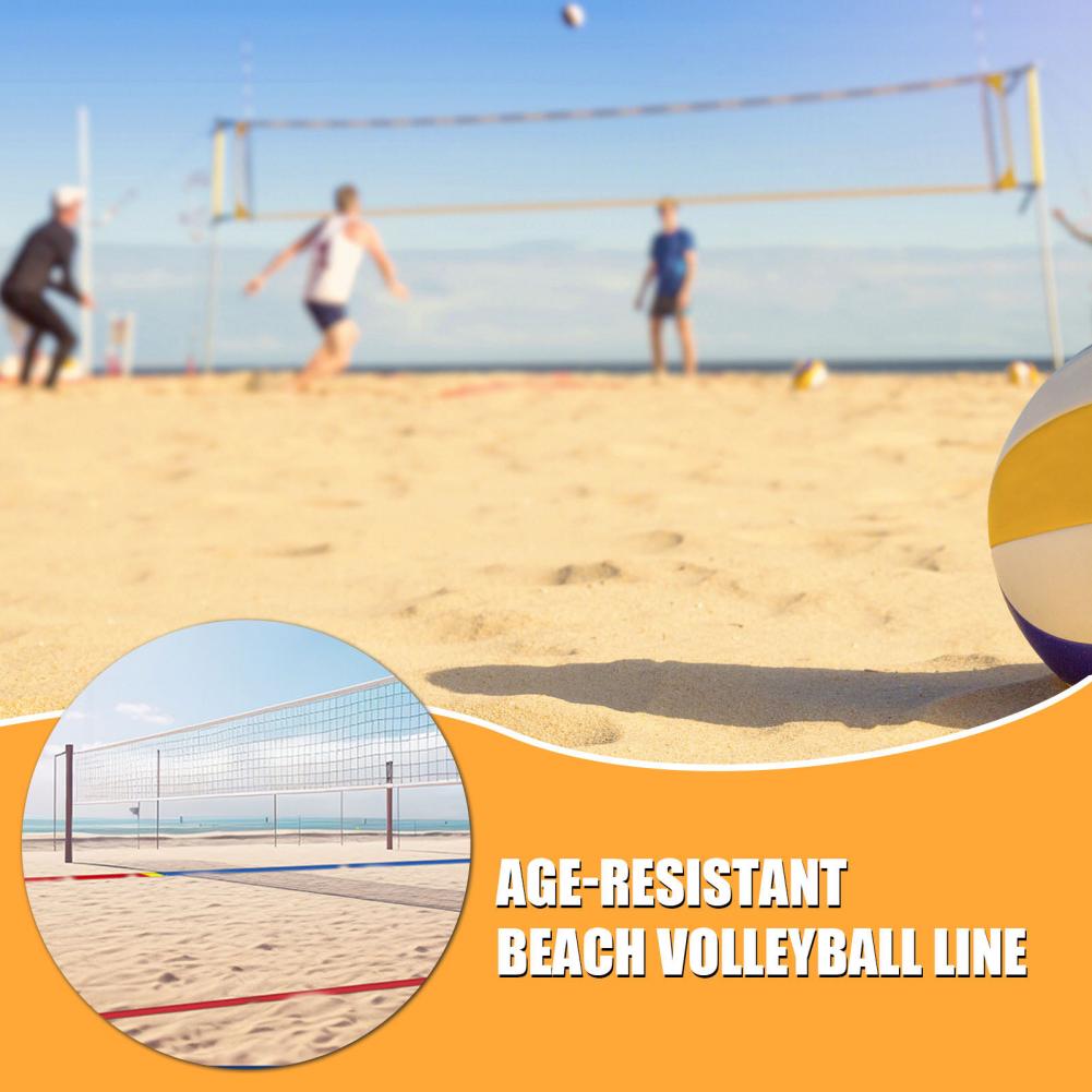Línea de voleibol de nailon tejido, líneas laterales de cancha de voleibol de arena, líneas de límite de cancha de voleibol de playa para todo clima