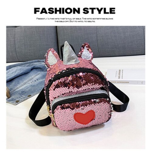 Frauen Glitter Pailletten Rucksack Nette Ohren Doppel Schulter Taschen Mini Bling Rucksäcke Kinder Mädchen Pailletten Reise Rucksäcke: Rosa