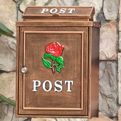 Aluminium Briefkasten Mit Schloss Hause Jahrgang knapp Zeitung Post Kasten Ourdoor Garten Wasserdichte Pastoralen Ländlichen Stil Briefkasten: MB-19-I