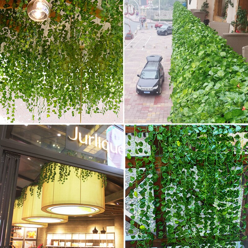 Artificial Lvy Green Leaf Wreath Plant Vine Grape Leaf Climber Green Leaf Family Garden Wedding DIY Garden Craft Flower