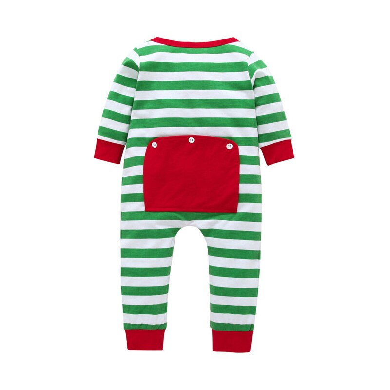 Newborn Baby Kids Boys Girls Xmas Pajamas Cotton Romper One Piece Sleepwear Set