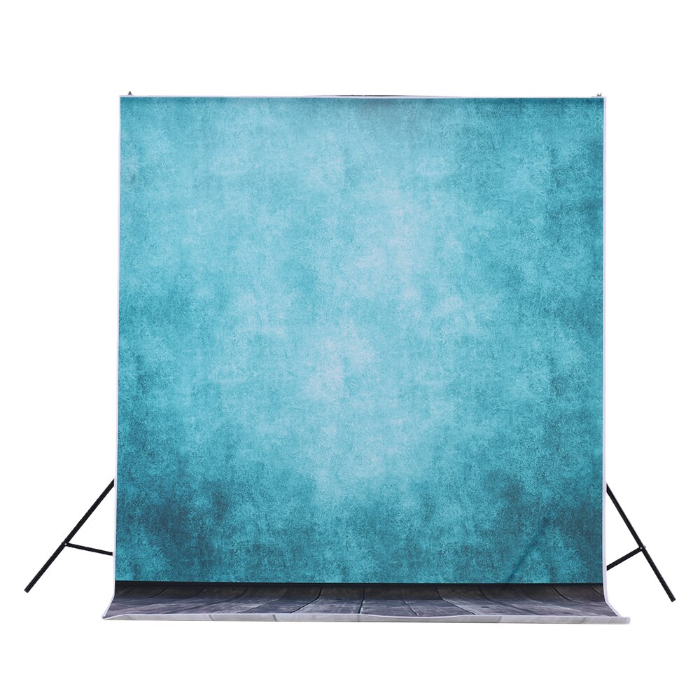 1.5 * 3m/4.9 * 9.8ft Video Studio Photo Backdrop Background Blue Classic Wall Wooden Floor Pattern for Portrait Photography