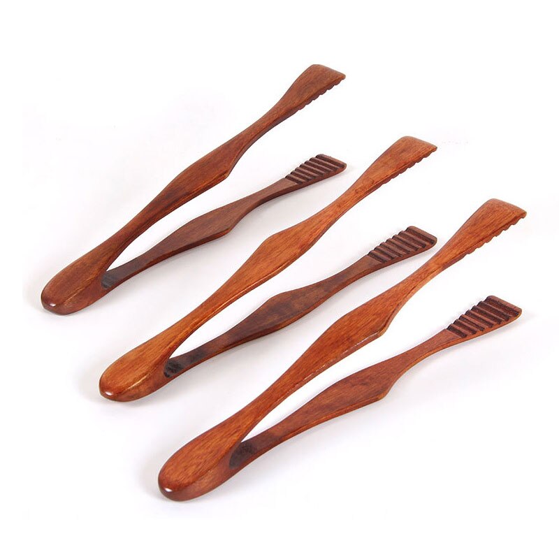 Pinzas de madera para comida, pinzas para bistec de barbacoa, hojaldre de pan para postres, pinza de Clip, herramientas de cocina para Buffet, utensilios de barbacoa, 1 ud.