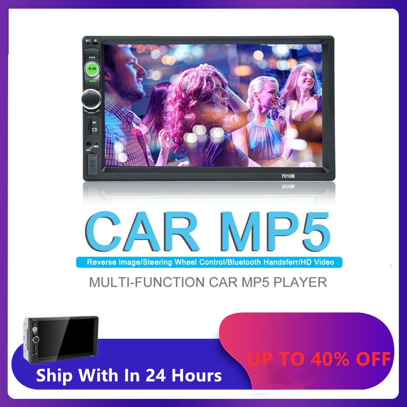 Reproductor MP5 HD de 7 pulgadas para coche, Radio Estéreo, FM, pantalla táctil, enlace Digital, FM, estéreo, , con mando a distancia