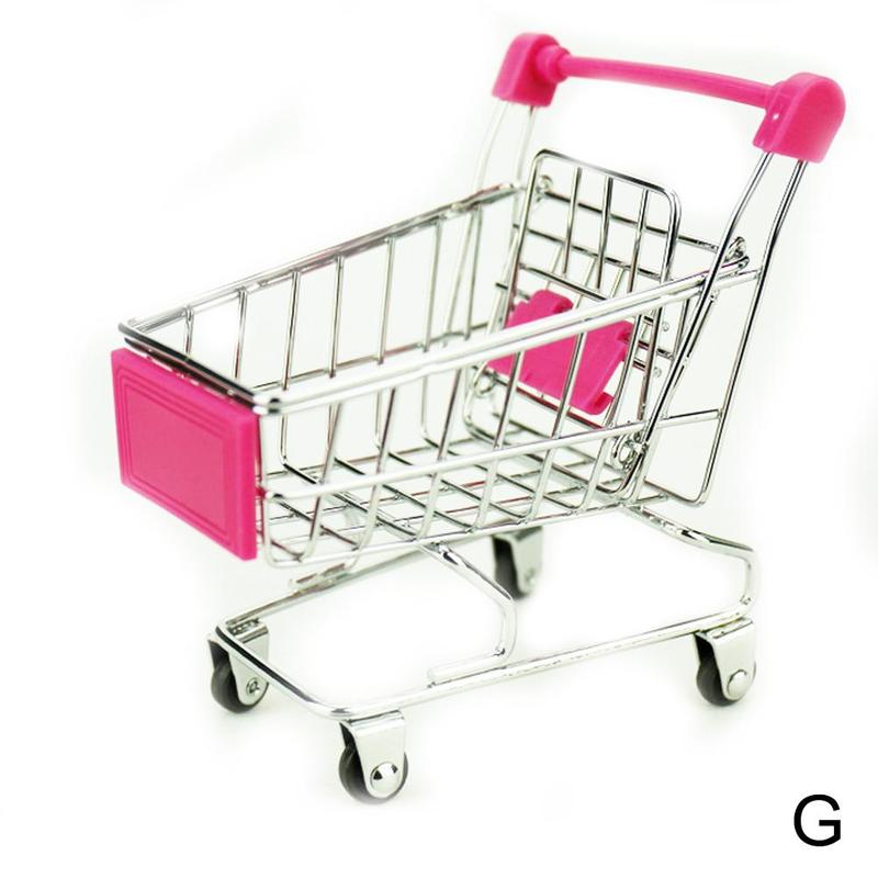 Leuke Mini Winkelwagen Supermarkt Handcart Opslag Kinderen Speelgoed Kantoor Home Decor Prachtig Speelgoed Voor Kinderen: QWE5260G