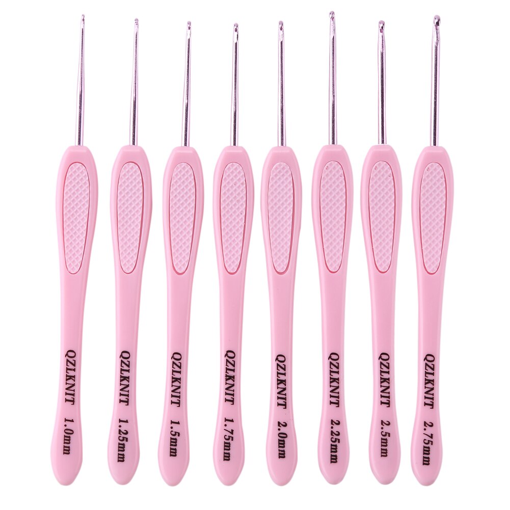8Pcs Crochet Hook Set Plastic Handles Aluminum Knitting Needles Weave Craft Yarn Crochet Needles Knitting Sewing Tool 29