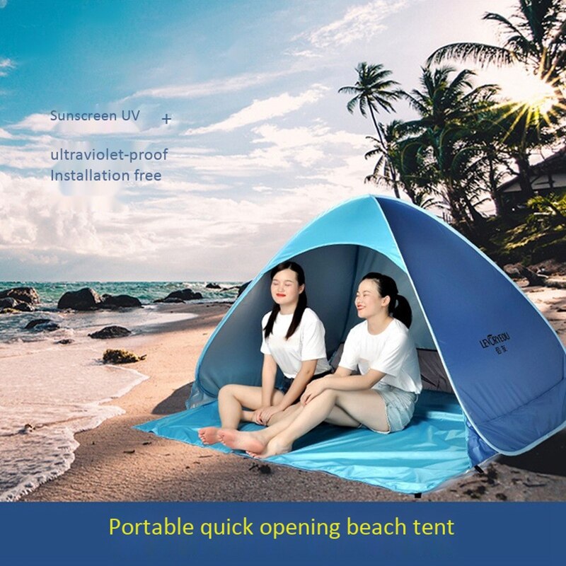 LEVORYEOU Beach Tent Up Automatic Open Tent Family Ultralight Folding Tent Tourist Fish Camping Anti-UV Fully Sun Shade