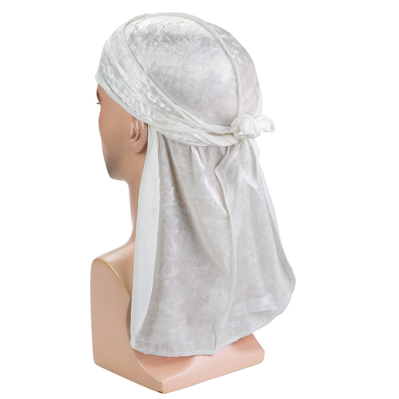Bandana Durag de terciopelo con diamantes Unisex para hombre, gorro ondulado de cola larga, turbante de trapo Doo elástico para hombre, gorros de Hip-hop: Rojo