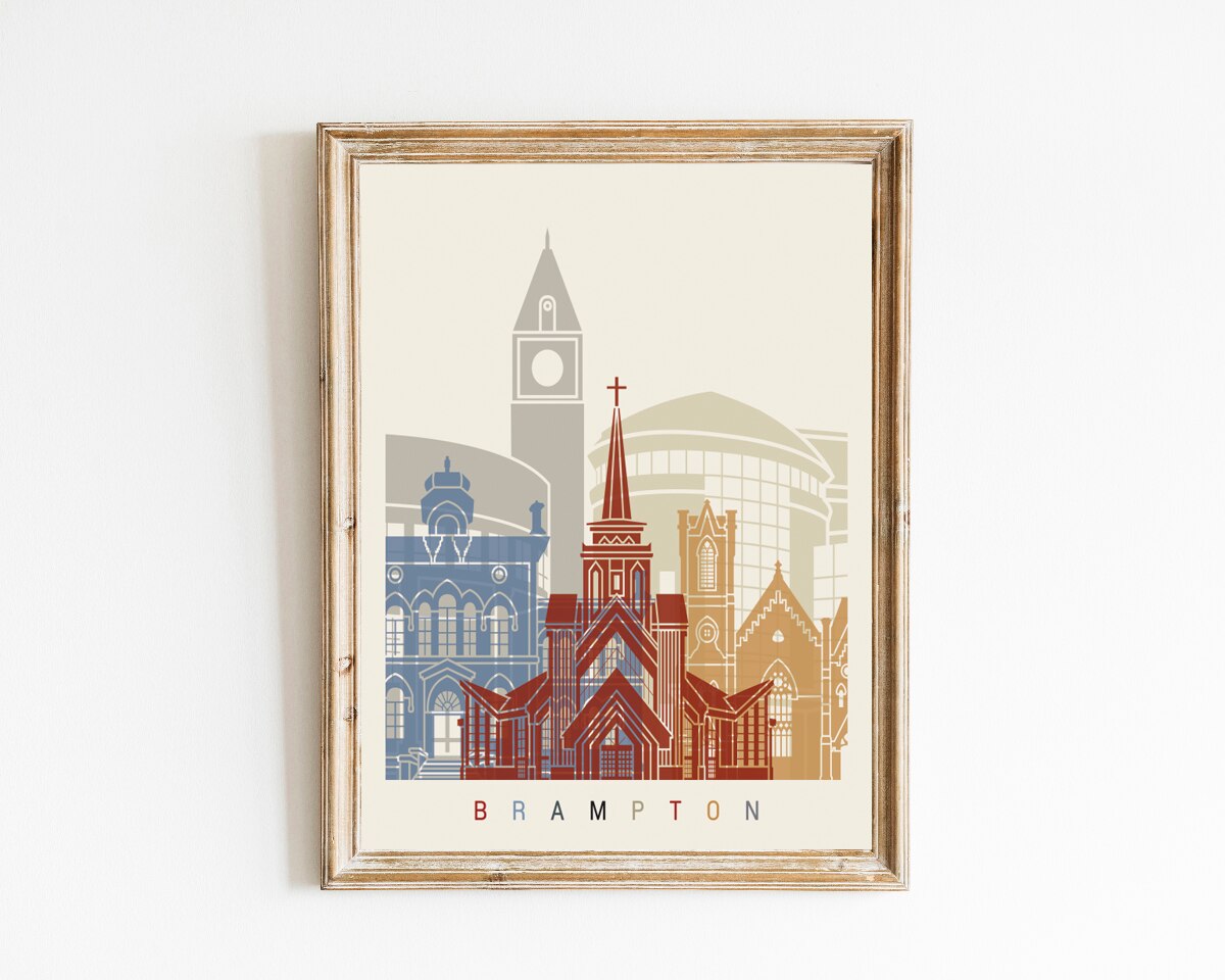 Brampton Skyline Poster - Lámina Artistica Decorac... – Grandado