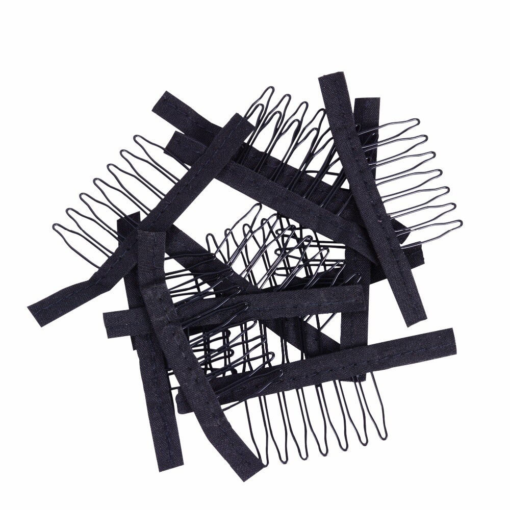 5 Colors Lace Wig Clips Steel Tooth Polyester Durable Cloth Wig Combs For Hairpiece Caps Wig Accessories Tools 10Pcs/Lot