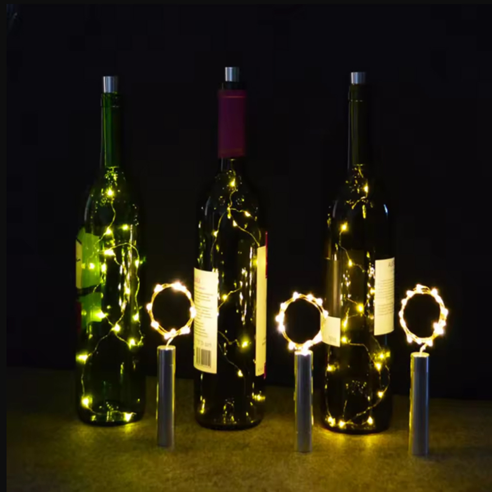 LED Lichterketten LED Weinflasche Lichter AAA Batteriebetriebene Kork bilden Glas Flaschenverschluss Lampe Weihnachtsgirlanden Bar Dekor