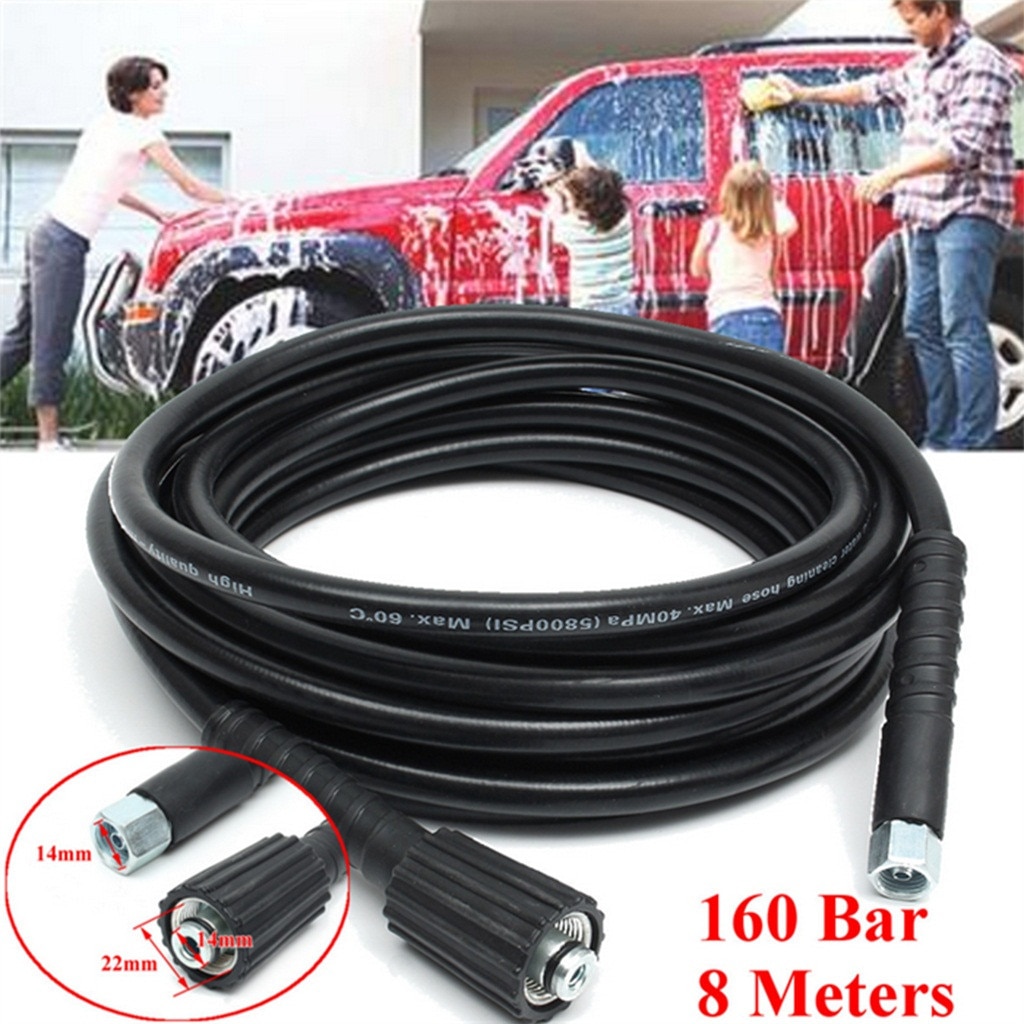 8m Replacement High Pressure Car Washer Hose M 22 160 Bar Extension 26 FT For Cleaner Maintenance Cleaning Machine#0430g30