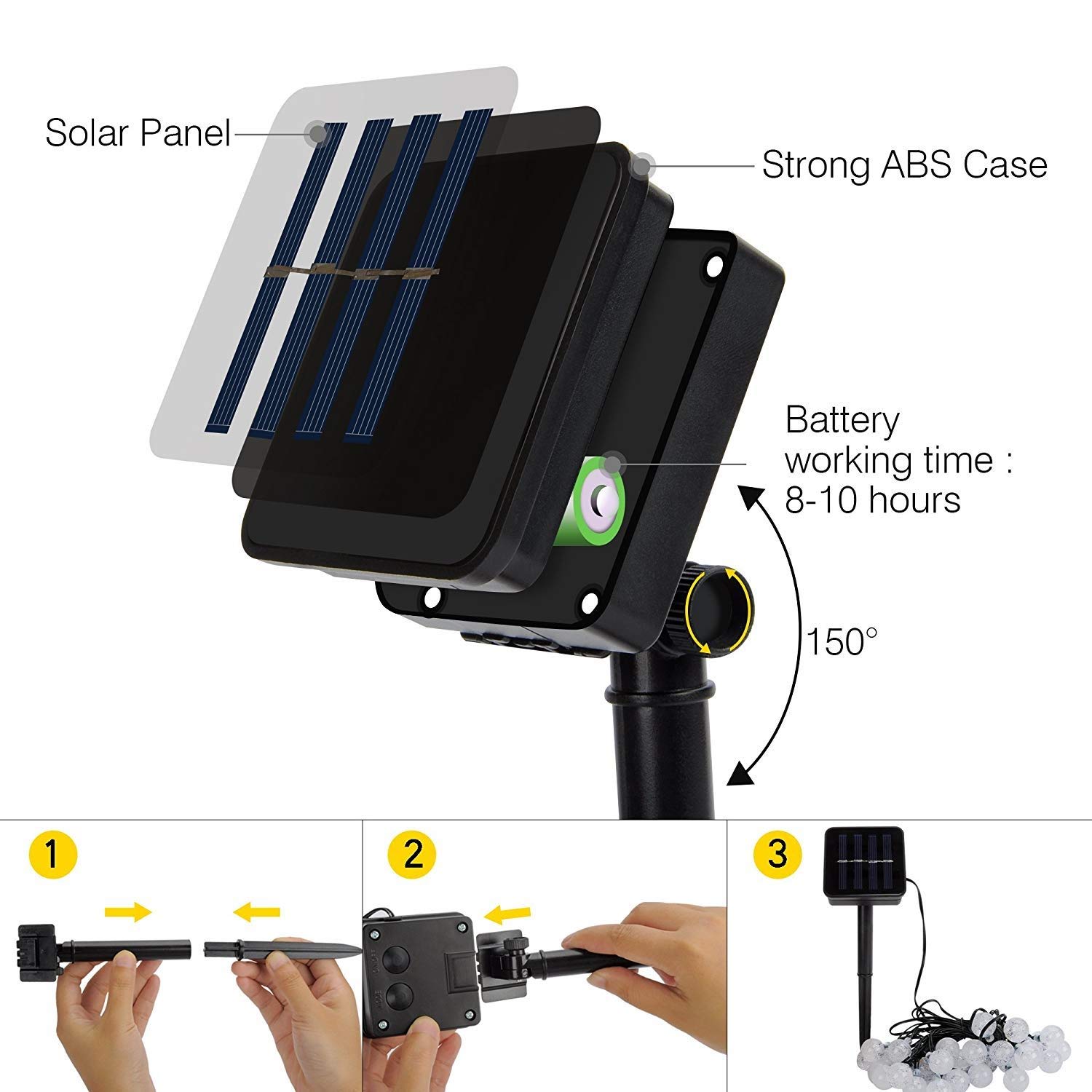 Christmas Decoration String LED Light Garland Copper Wire String Outdoor/indoor for Party Wedding Garden Solar String Lights