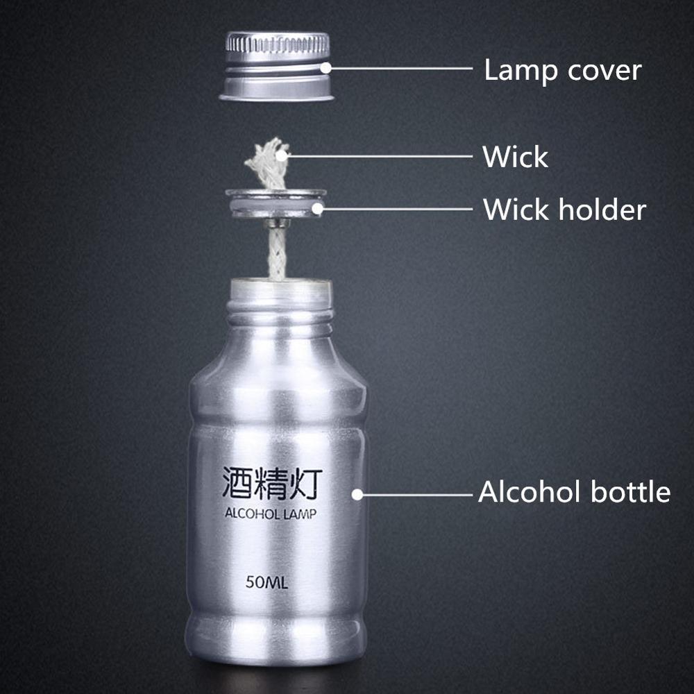 50ML Chemistry Alcohol Burner Lamp Portable Aluminum Alloy Alcohol Lamp Lab Laborotary Heating Supplies Teaching Equipment