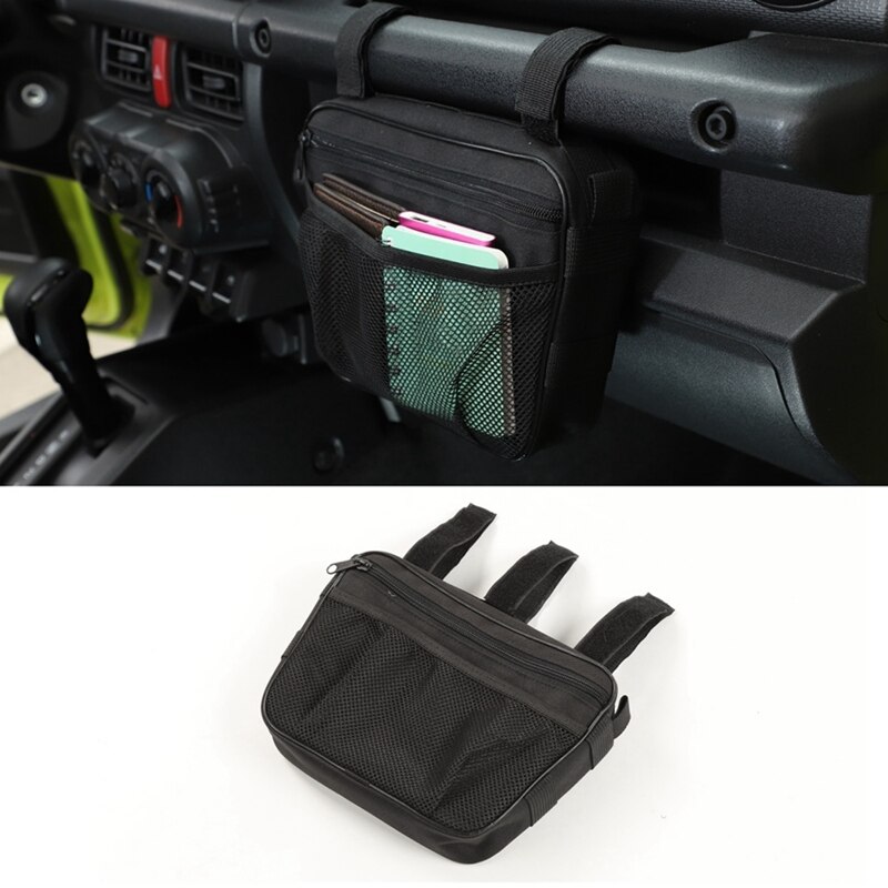 2 Stuks Voor Suzuki Jimny Auto Accessoires: 1Pcs Passenger Grab Handvatten Opbergtas & 1Pcs Auto Mount Telefoon Houder