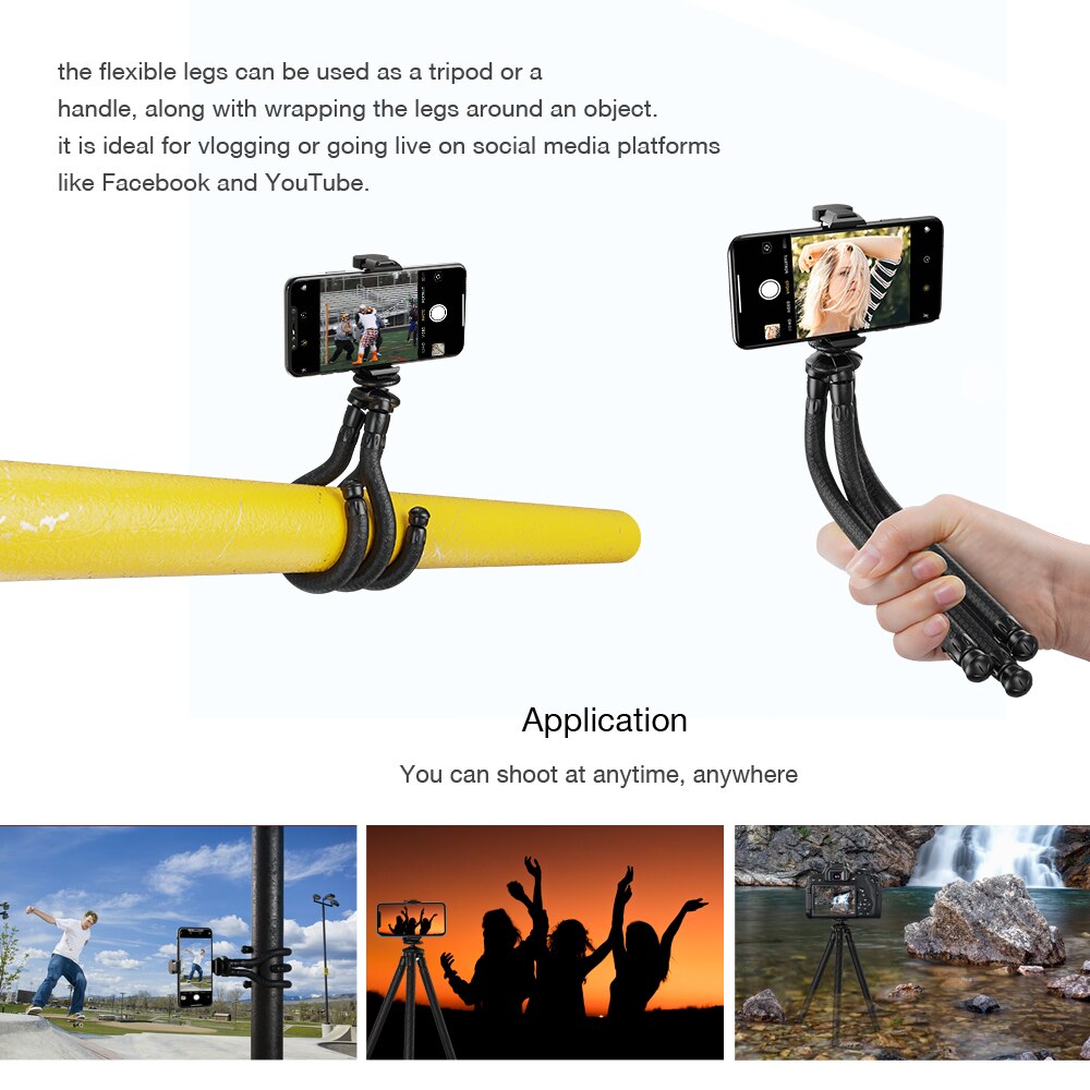 APEXEL 2 in 1 portable Table Flexible SLR Tripod 360 Rotation Vertical Shooting Phone tripod Holder for go-pro Sony Nikon Phone