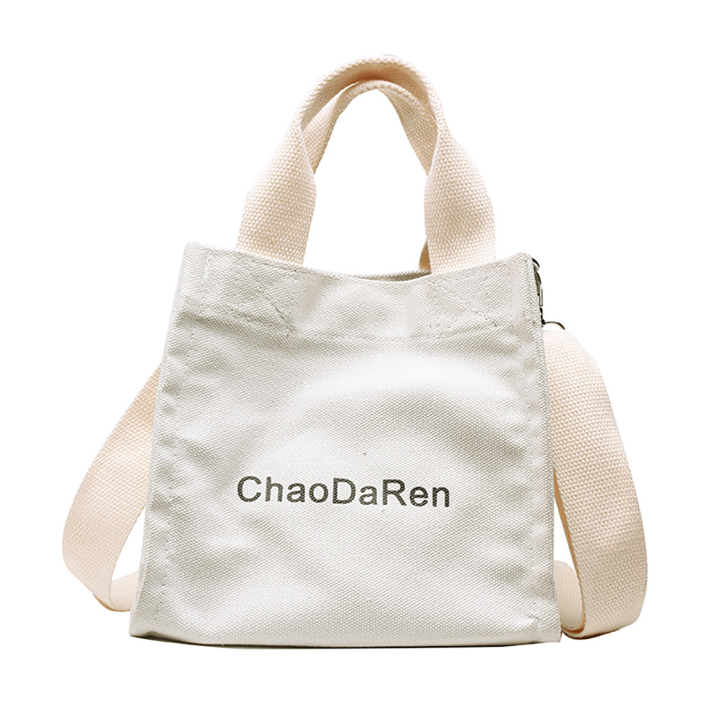 #25 Mode Kleine Crossbody Tassen Voor Vrouwen Mini Vrouwen Leuke Student Canvas Tas Veelzijdige Schouder Tas Voor meisjes: White 