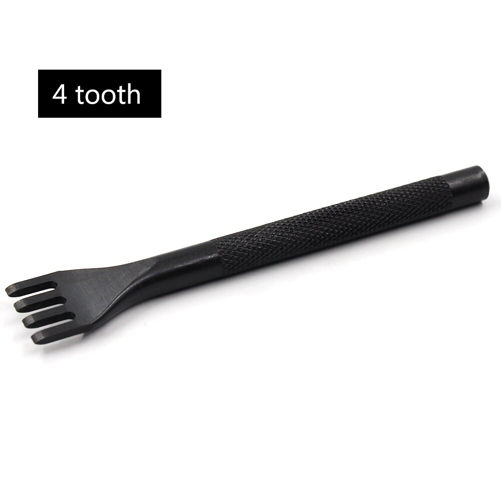3mm DIY Leather Hole Punching Tool Leather Spacing Line Chisel Tool Flat Hole Puncher DIY Leather Craft Stitching Punch Tool: 4 teeth