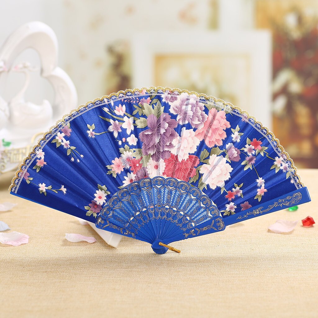 Vouwen Fans schoonheid Kant Chinese Stijl Dans Bruiloft hand fan Folding Held Bloemen Fans decoratieve abanico