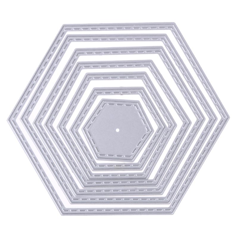 Hexágono espiral troquelado Metal troqueles de corte en Scrapbooking carpeta en relieve DIY decoración divertida álbum de recortes para boda plantilla