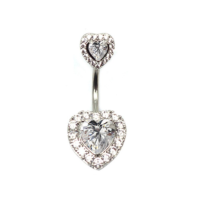 Piercing de acero de titanio con escudo para pezón para mujer, 14G de circonita, mancuerna de corazón, Piercing de vientre, anillos para pezón, joyería corporal, Sexy: 4