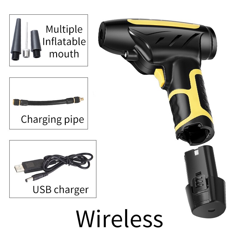 Portable Behandeld Digitale Luchtcompressor Pomp Usb Oplaadbare Auto Luchtcompressor: Wireless