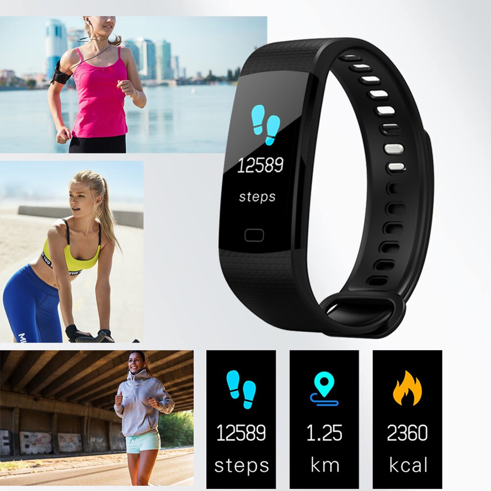 Tolasi kvinder mænd smart armbånd bluetooth puls blodtryk skridttæller ur førte sport armbåndsur til android ios