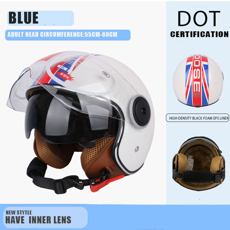 DOT-zertifizierter Vintage-Helm, offener Motorrad-Helm mit offenem Gesicht, Retro-3/4-Helm, Cruise Casco Casque Moto, Herren und Damen: Armee Grün