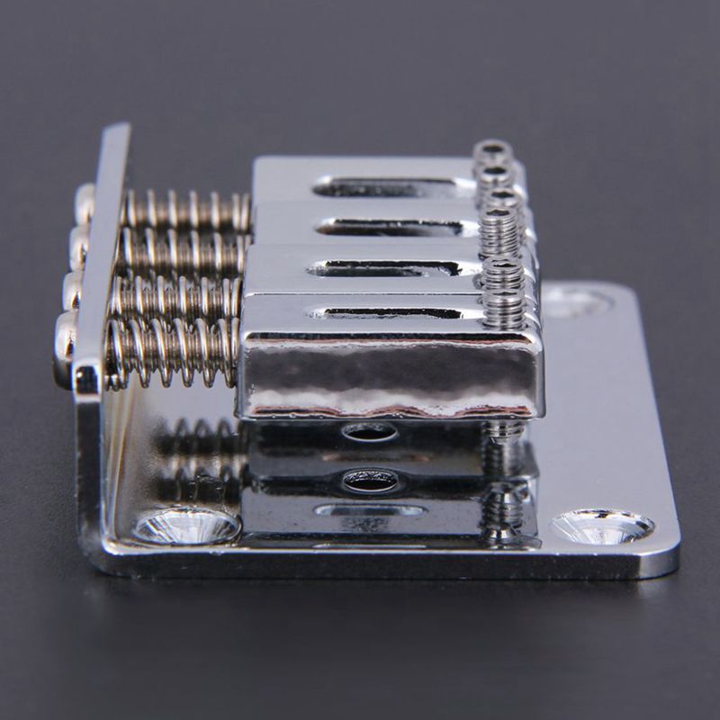 Cigar Box Guitar Parts: 4-string Chrome Hard-tail Adjustable Bridge