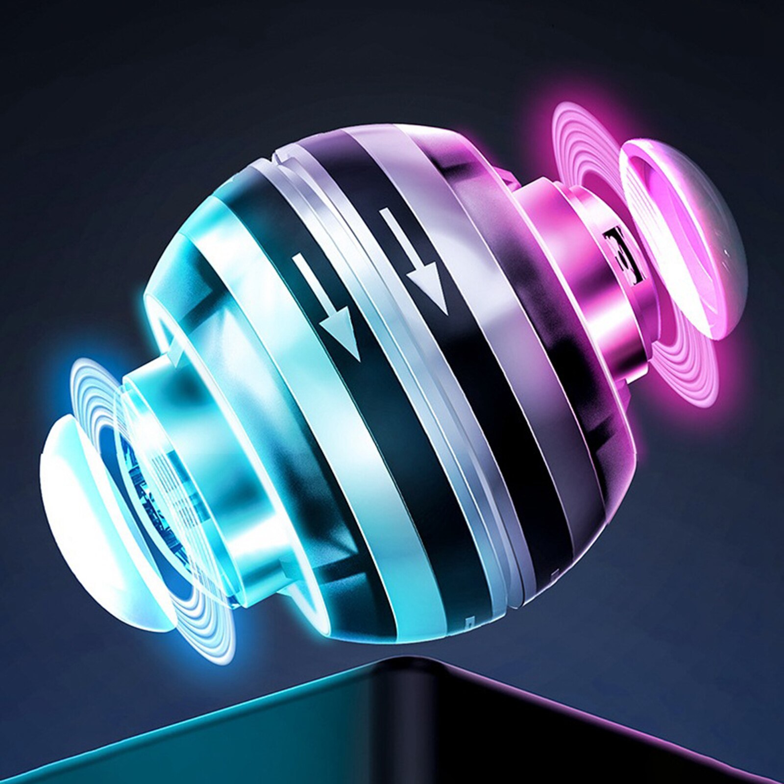 LED Wrist Ball Trainer Gyroscope Ball Gyro Arm Power Exerciser Pro Fitness Gyro Muscle Relax Exercising Ball: Beige