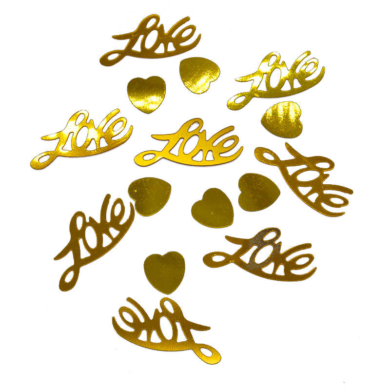 15g scintillant amour coeur lettres paillettes confettis accessoires de fête de mariage confettis mariage jeter Table décoration fournitures: Or