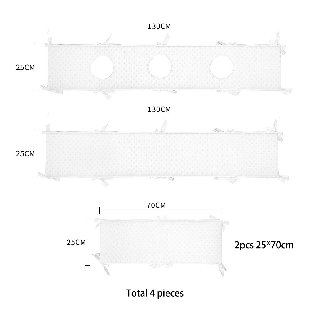 4 unids/set de parachoques de cama de cuna de bebé para recién nacidos 100% algodón cómodo Protector de cama para niños lavables para bebés juego de cama con Círculo