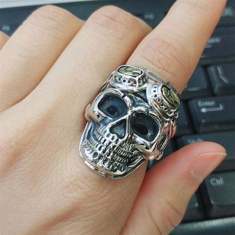 FDLK – bague Punk gothique Vintage avec crâne à l&#39;ancienne pour hommes, bijoux de fête à vélo de la seconde guerre mondiale