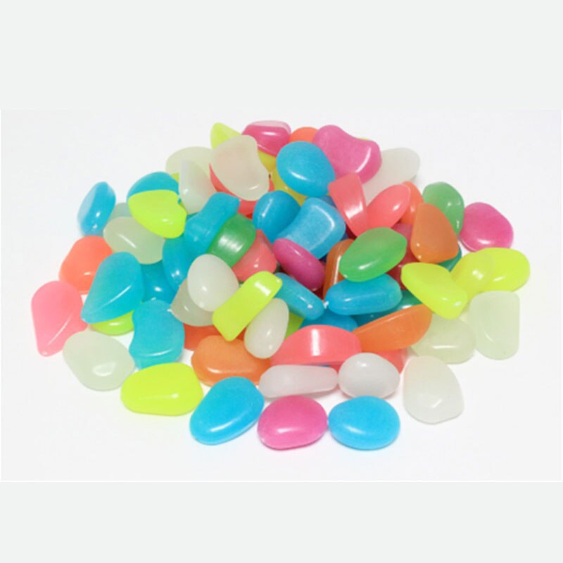 50PCS Glow in Dark Stones Luminous Garden Road Decor Luminous toys Fish Tank Decoration Pebble Rocks Aquarium Toys