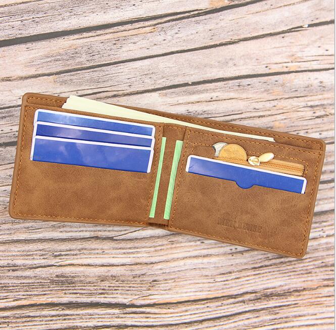 Modny portfel męnarty matowy retro portfel wielofunkcyjny zwykły multi-karta nowość