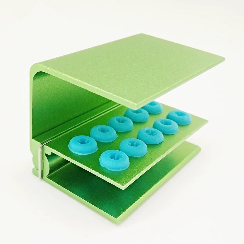 10 Holes Dental Burs Block Holder Disinfection and Autoclave Burs Holder Aluminum
