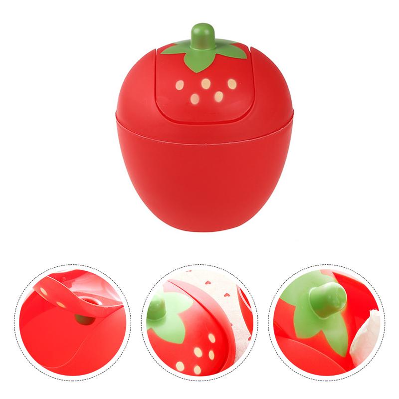 1pcs Cute Plastic Swing Lid Mini Trash Can Trash Bin Lovely Garbage Storage Bucket For Kitchen Storage Table Desk Car Decoration
