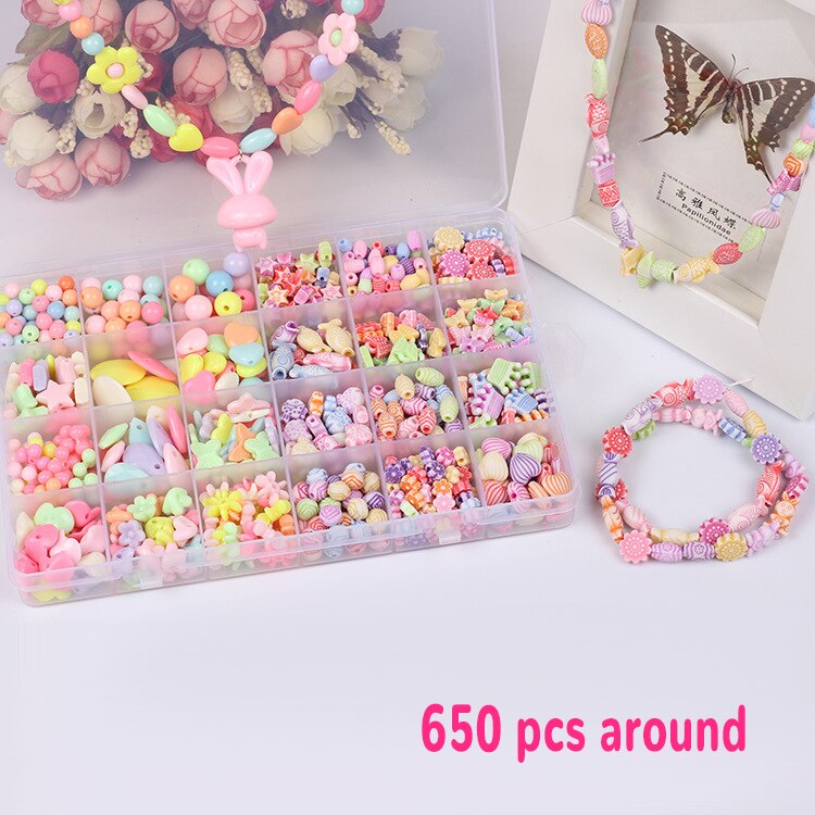 13 arten DIY Handgemachte Perlen Spielzeug mit Zubehör einstellen Mädchen Weben Armbinde Schmuck, Der Spielzeug Pädagogisches Spielzeug für freundlicher: F