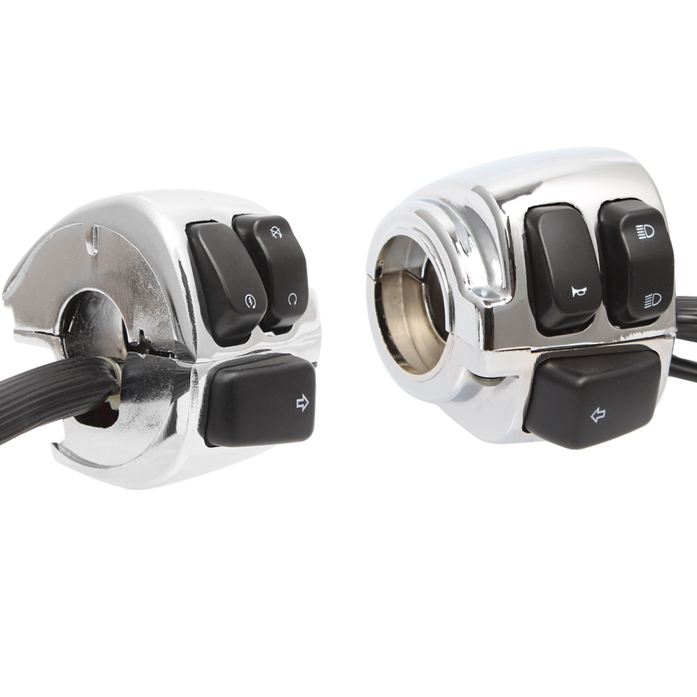 Motorcycle Chrome 1" 25mm Handlebar Turn Signal Control Switch For Harley Sportster XL883 Dyna V-ROD Softail 1996